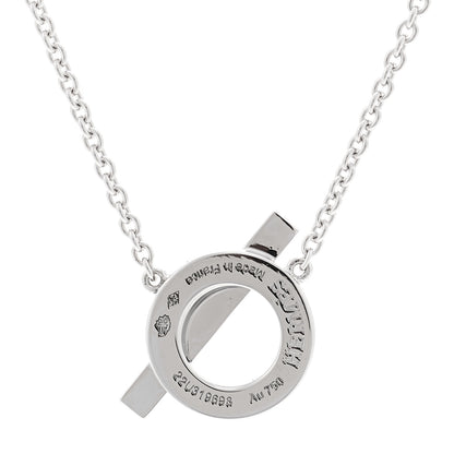 Hermes 18K White Gold Diamond Finesse Pendant Necklace 5 of 6