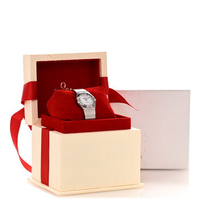 Omega Stainless Steel Diamond Mother of Pearl 27mm Constellation Quartz Watch 123.10.27.60.55.001 5 of 5