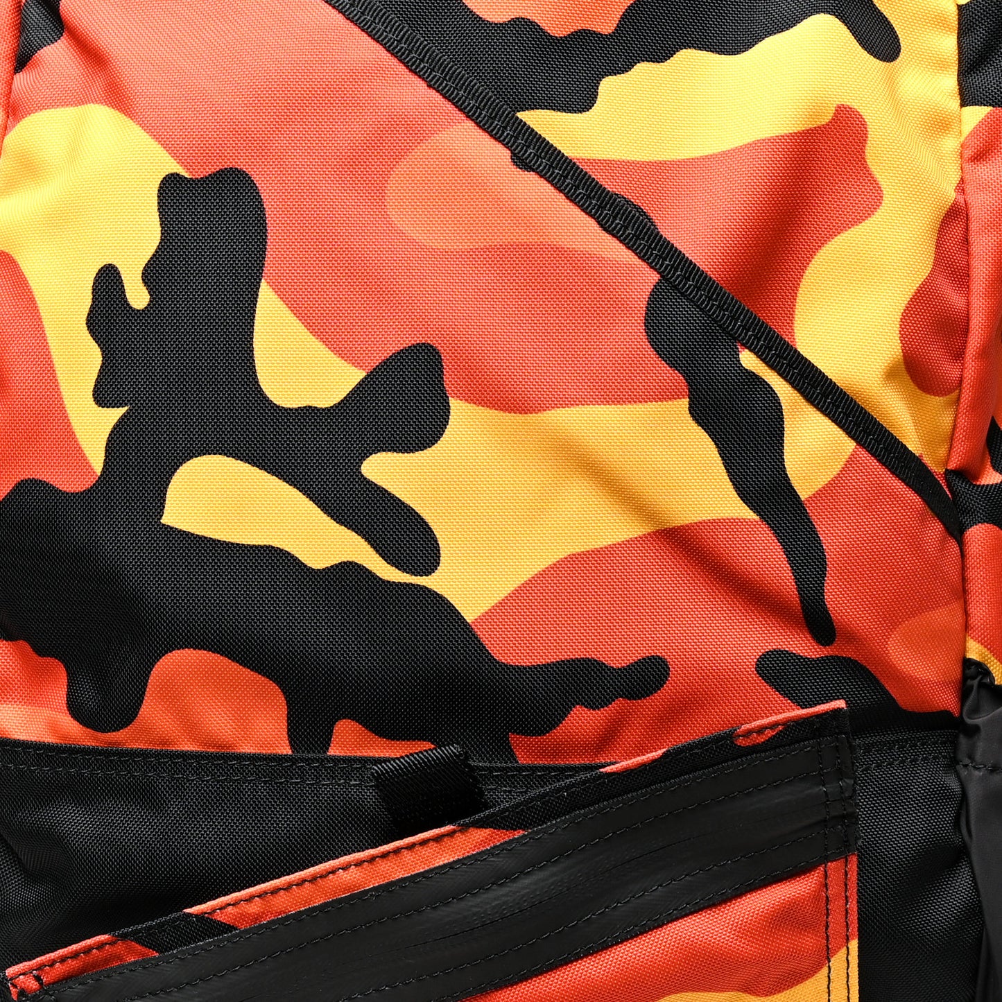 Nylon Camouflage Print Backpack Orange Yellow Black