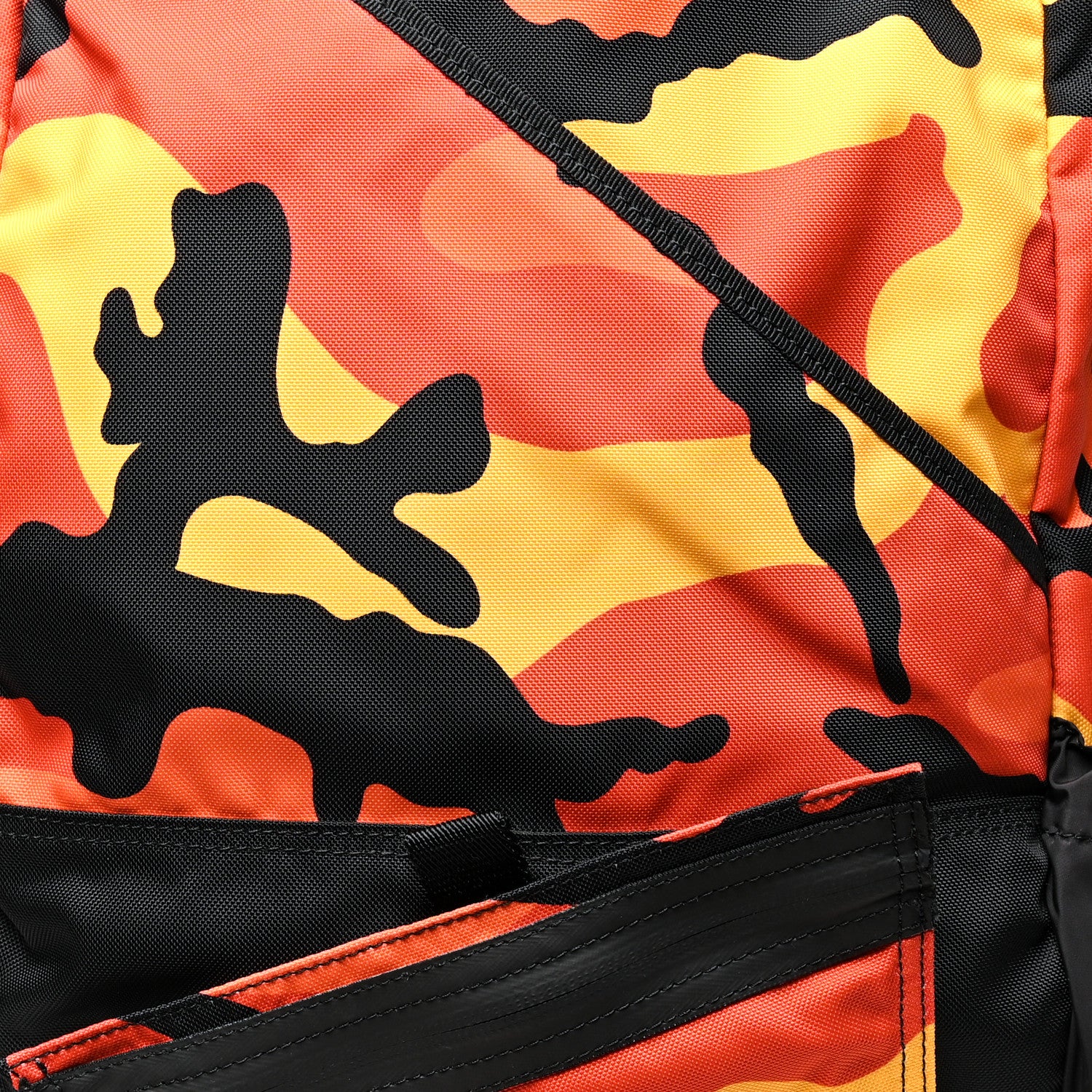 Valentino Garavani Nylon Camouflage Print Backpack Orange Yellow Black 8 of 10