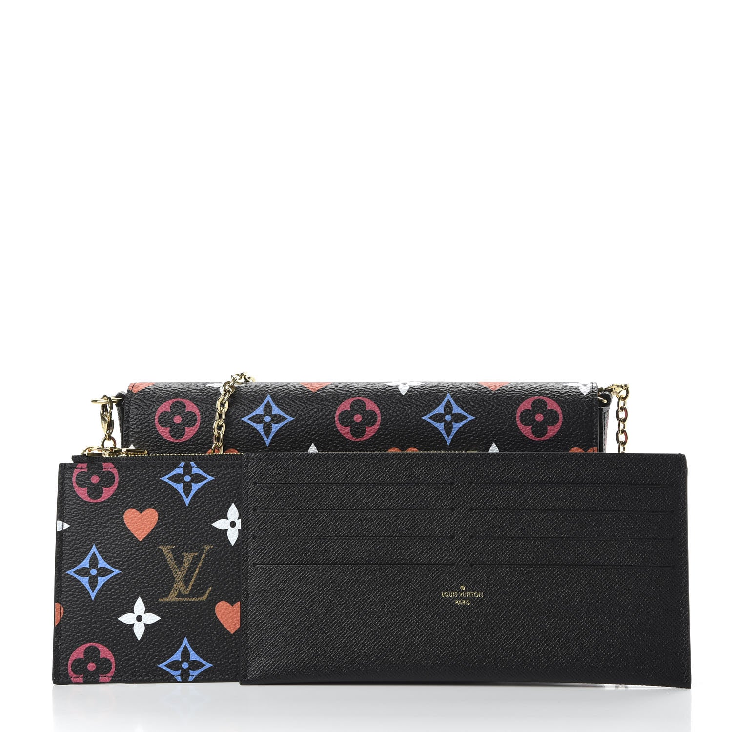 Louis Vuitton Game On Felicie Chain Wallet Black 10 of 10
