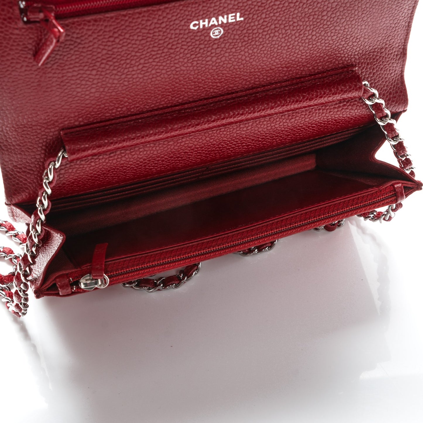 Caviar Quilted Wallet On Chain WOC Red