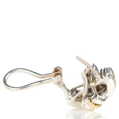 Tiffany Sterling Silver 18K Yellow Gold Signature X Earrings 3 of 4