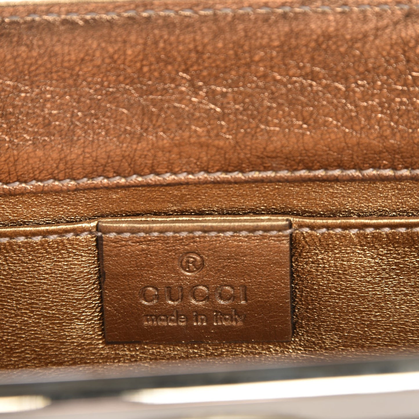 Metallic Calfskin Britt Clutch Bronze