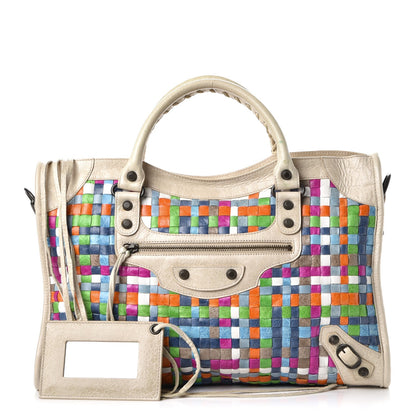Balenciaga Agneau Lattice Woven Classic Hardware City Praline 1 of 18