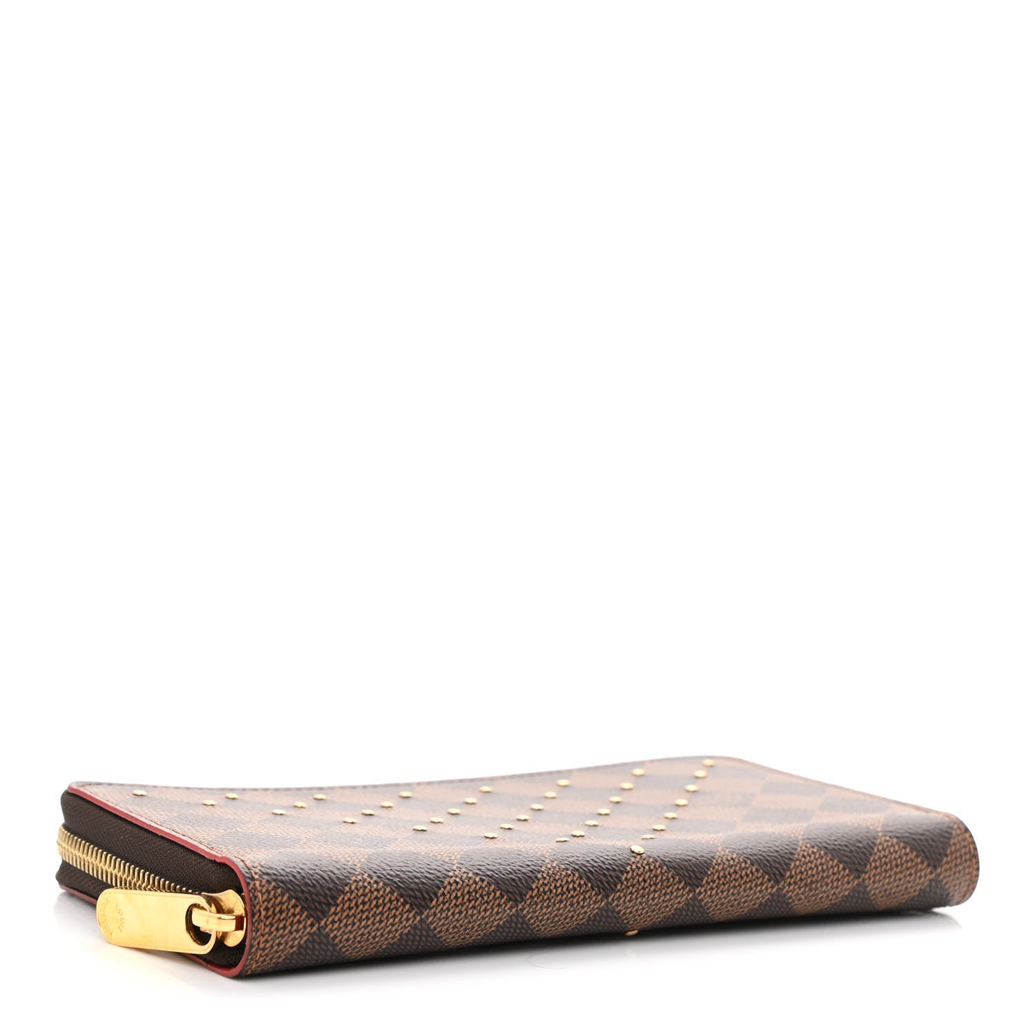 Louis Vuitton Damier Ebene Studded Zippy Wallet Cherry 4 of 9
