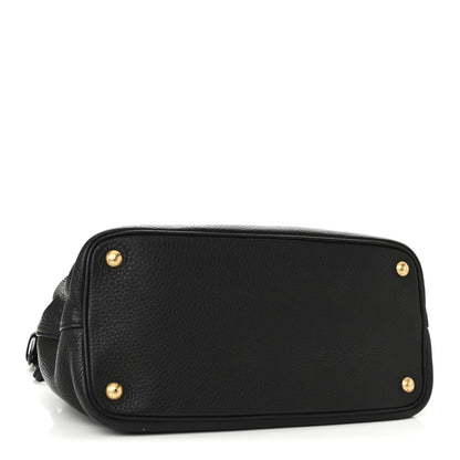 Prada Vitello Daino Flap Shoulder Bag Black 4 of 9