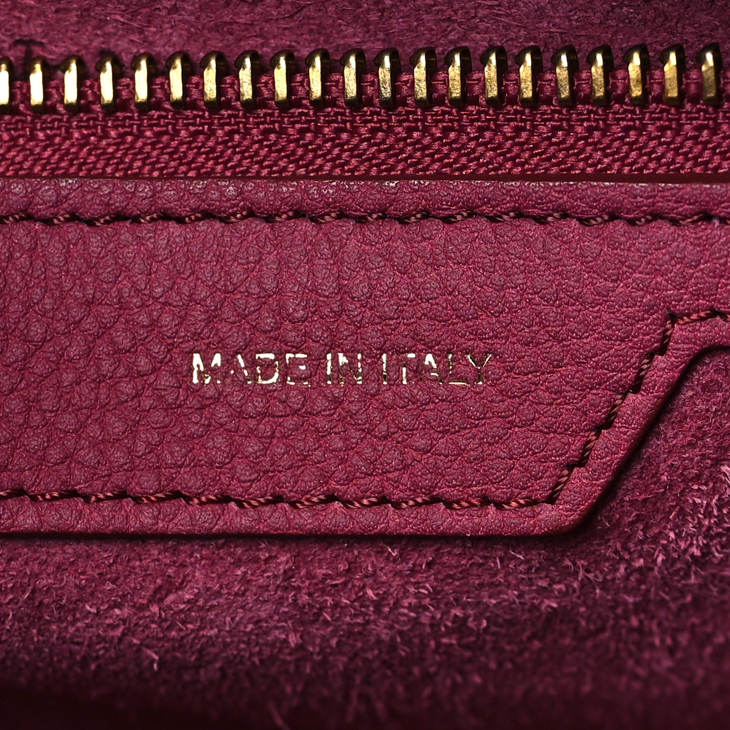 Drummed Calfskin Micro Luggage Plum