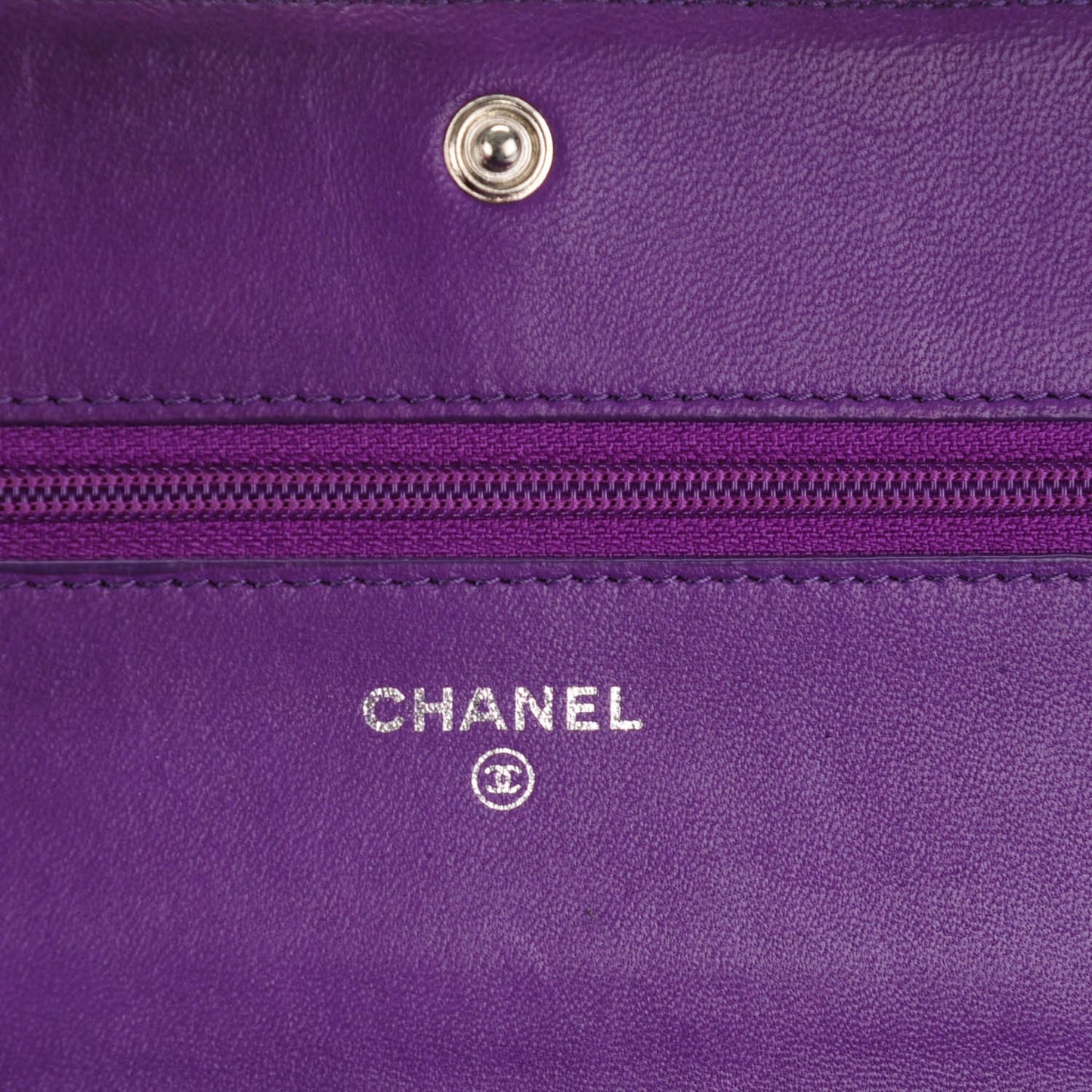 Lambskin Quilted Boy Wallet On Chain WOC Purple