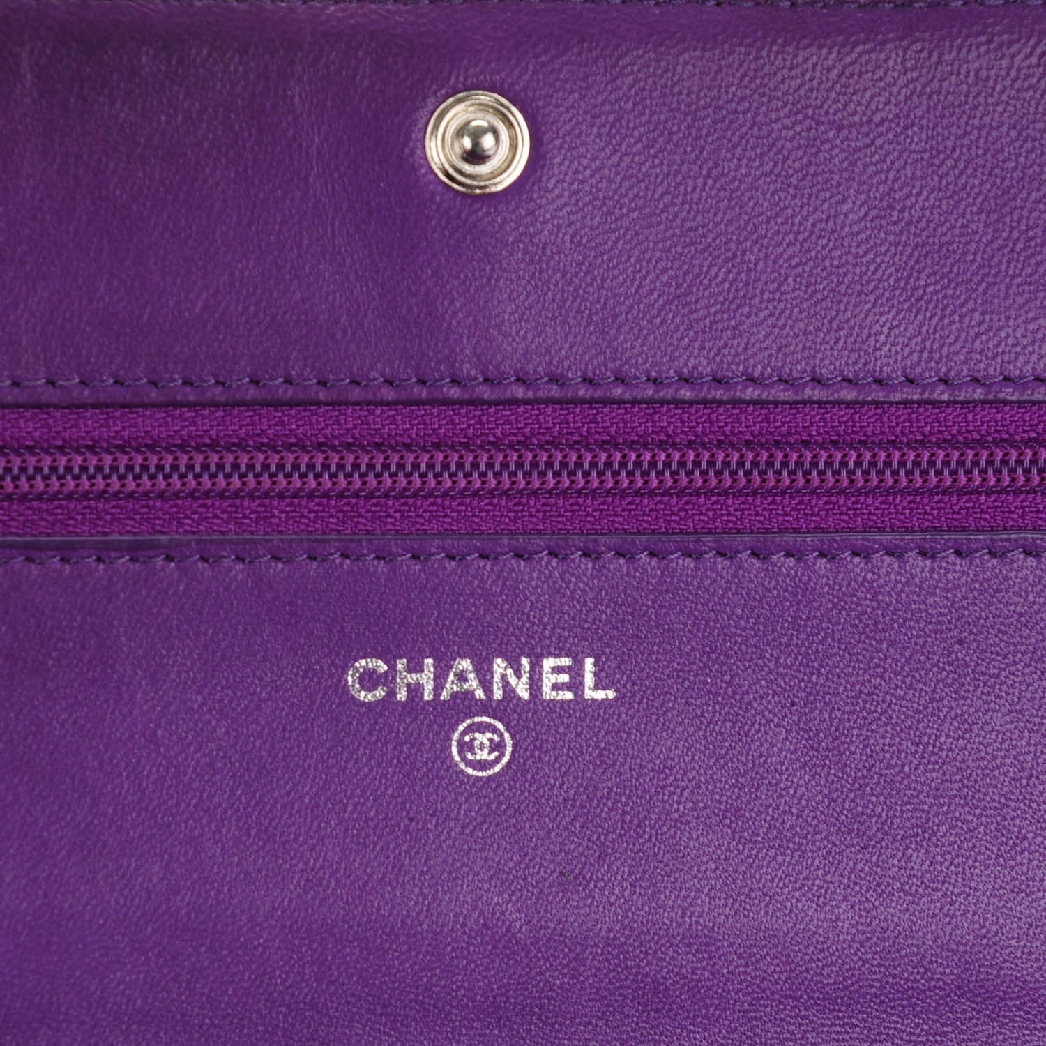 Chanel Lambskin Quilted Boy Wallet On Chain WOC Purple 6 of 8