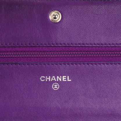 Chanel Lambskin Quilted Boy Wallet On Chain WOC Purple 6 of 8