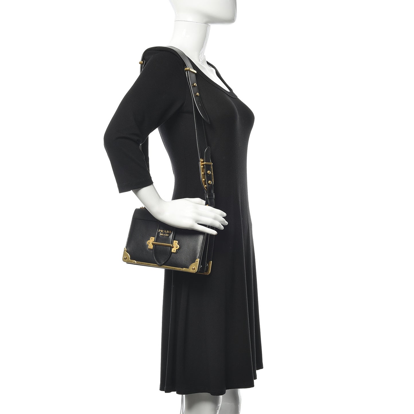 City Calf Saffiano Cahier Bag Black