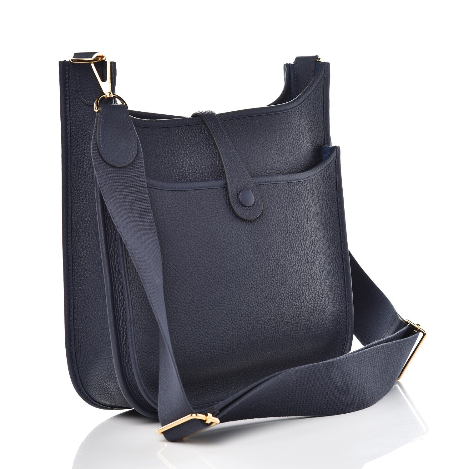 Hermes Taurillon Clemence Evelyne III PM Bleu Nuit 3 of 8