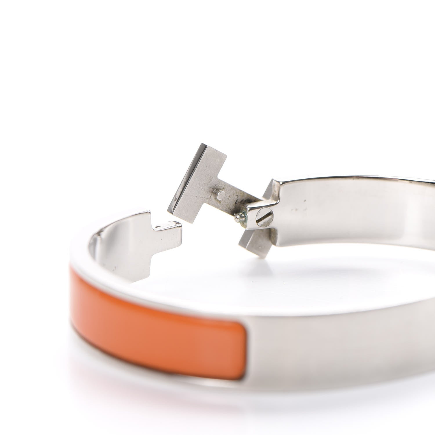 Hermes Matte Enamel Narrow Clic Clac HH Bracelet GM Orange 4 of 4