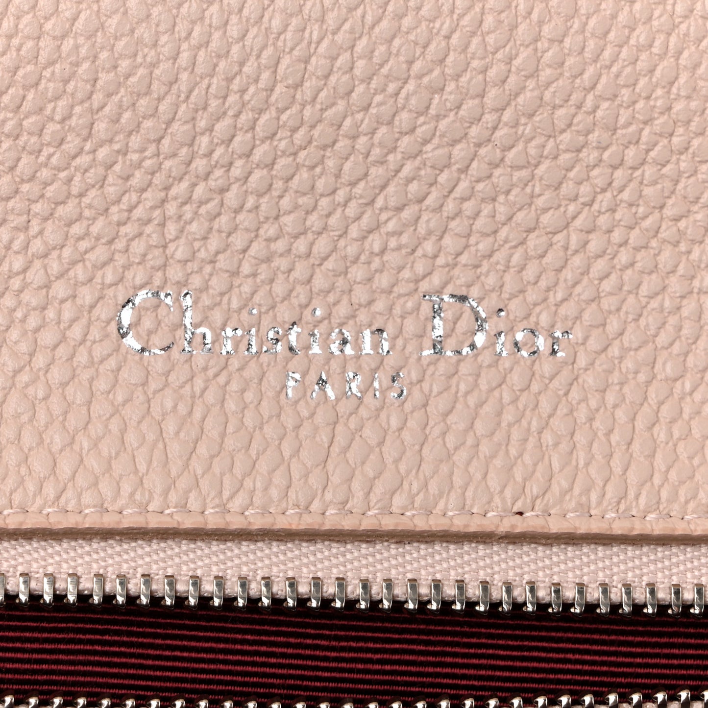 Grained Calfskin Medium Diorama Flap Bag Nude