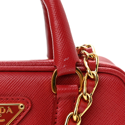 Prada Saffiano Lux Mini Top Handle Crossbody Bag Fuoco 11 of 13