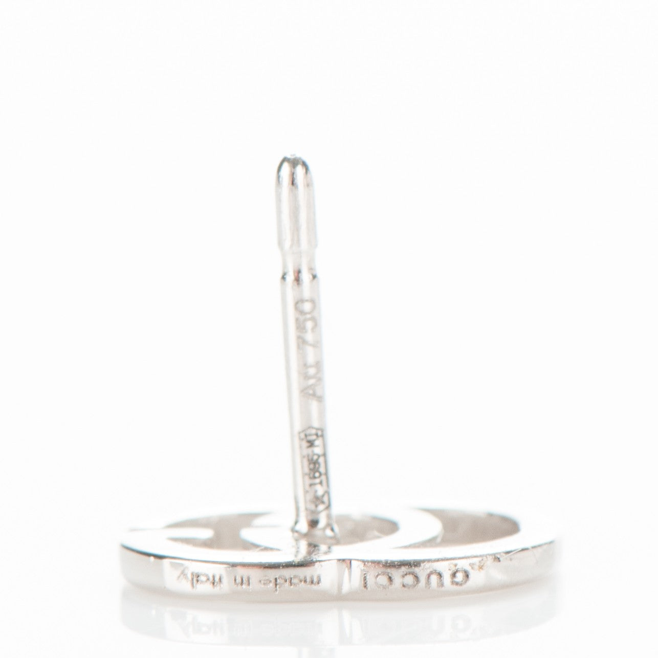 18K White Gold GG Tissue Stud Earrings