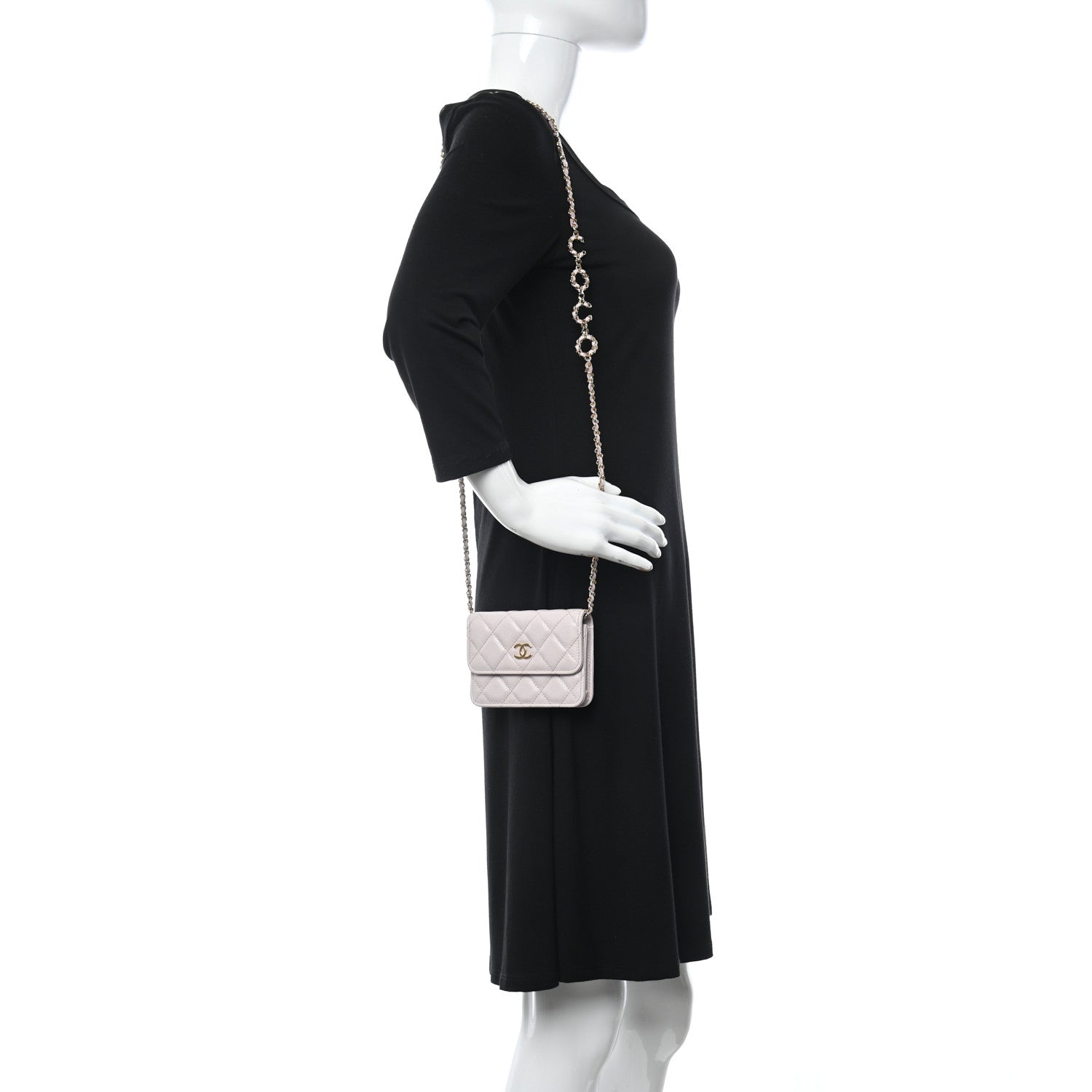 Chanel Caviar Quilted Miss Coco Clutch With Chain Light Purple 3 of 9