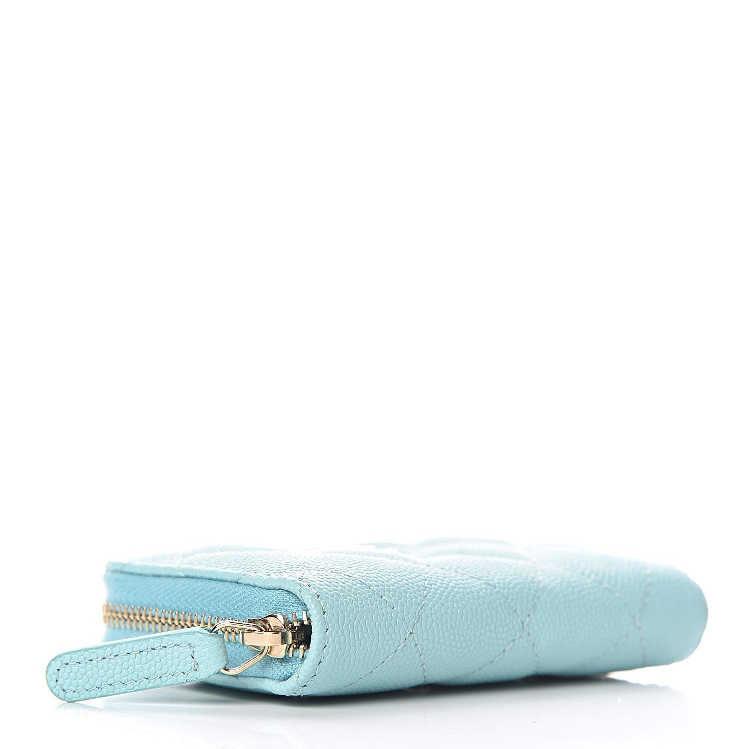 Chanel Caviar Quilted Zip Coin Purse Light Blue 7 of 16