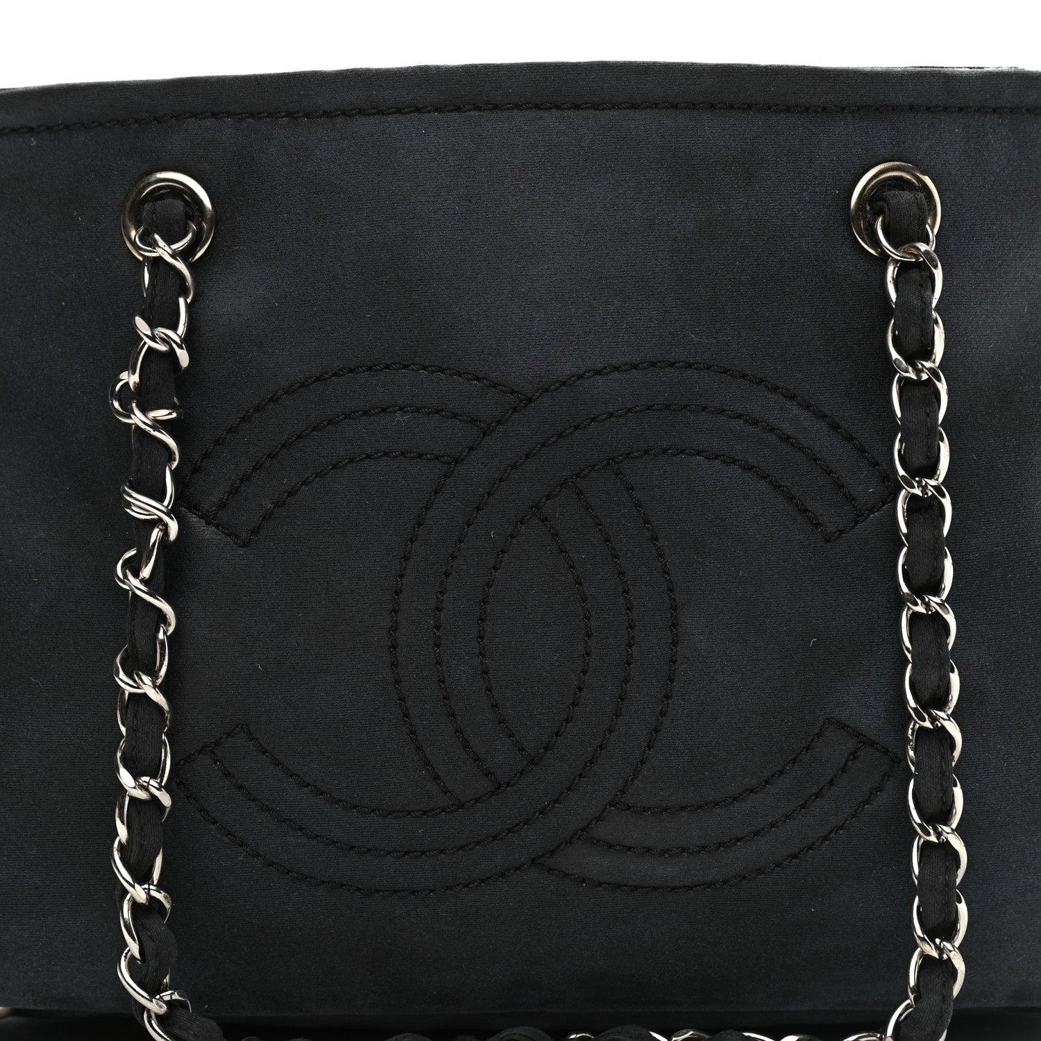 Chanel Canvas Lipstick Ligne Tote Black 8 of 23