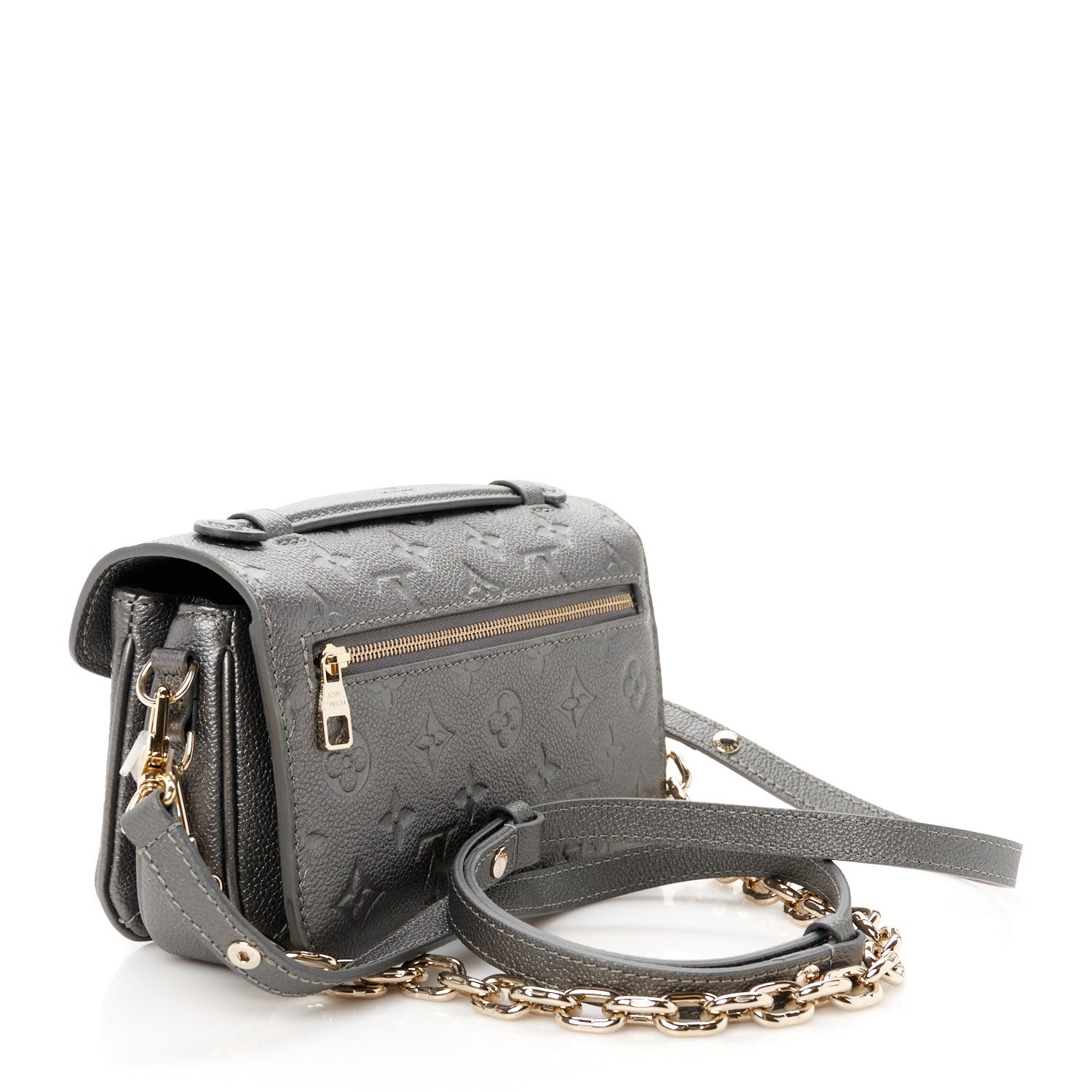 Louis Vuitton Shimmery Empreinte LV Ski Pochette Metis East West Gun Metal 3 of 10