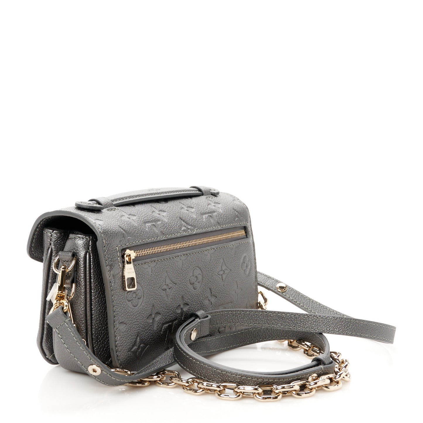Shimmery Empreinte LV Ski Pochette Metis East West Gun Metal