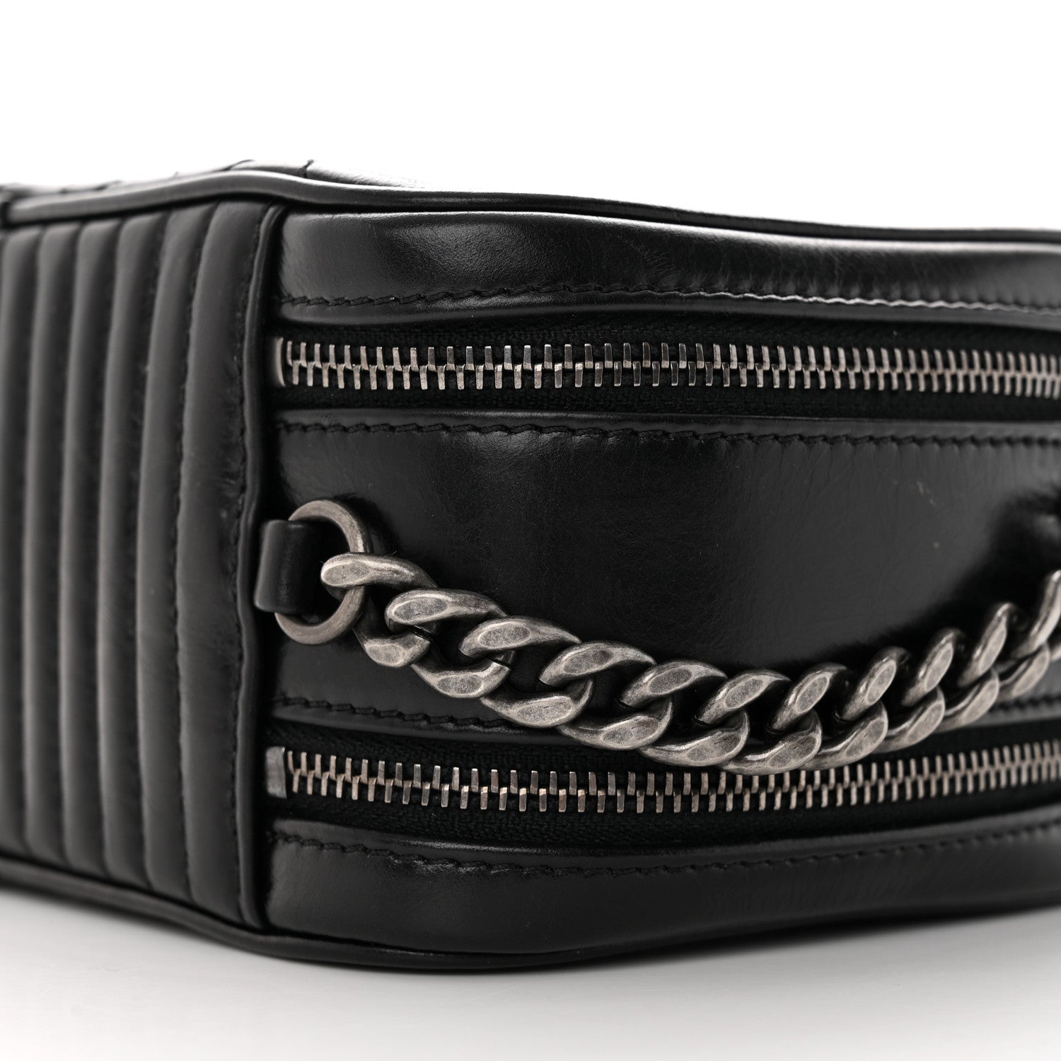 Chanel Glazed Calfskin Small Coco Boy Camera Case Black 10 of 13