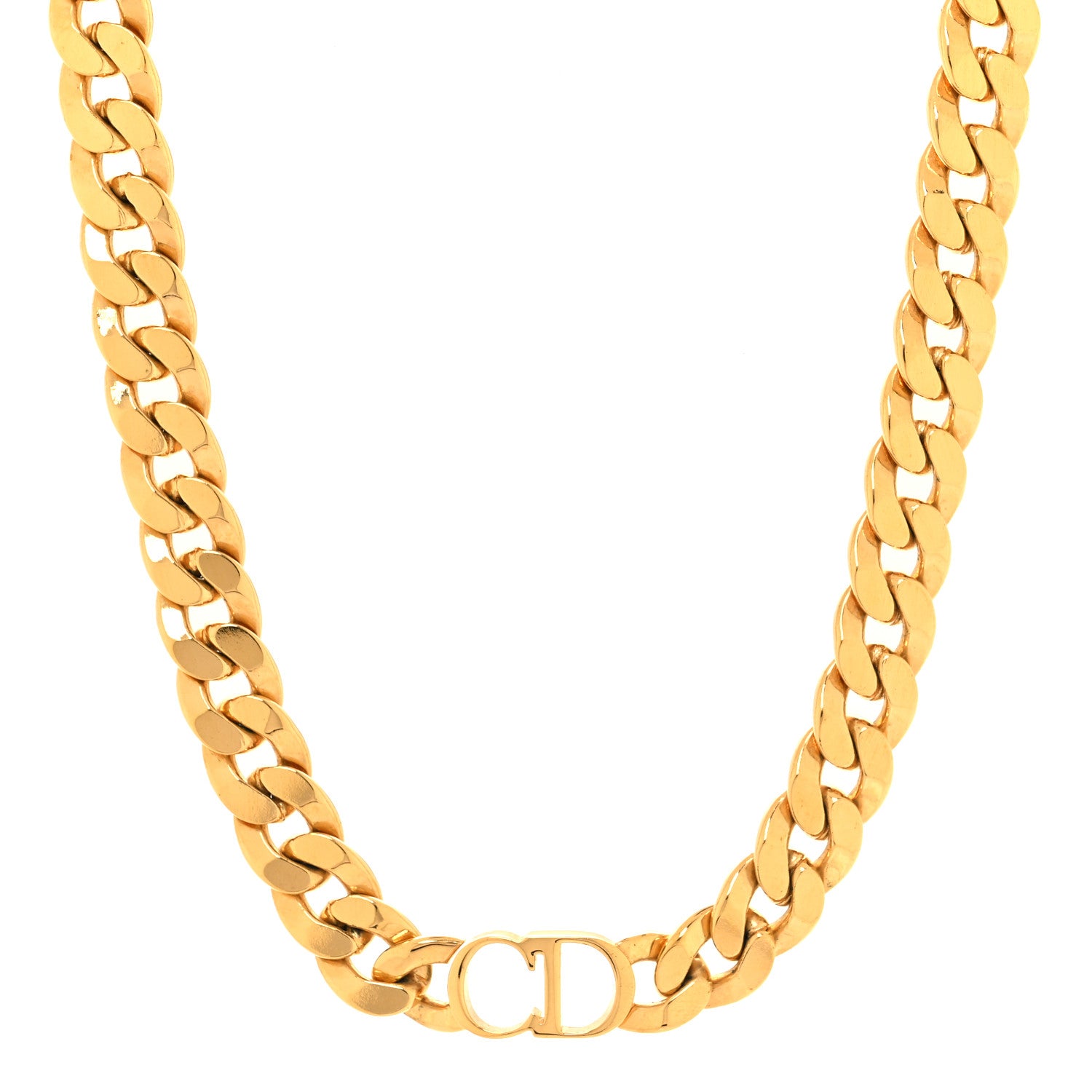 Christian Dior Metal CD Choker Necklace Gold 1 of 5