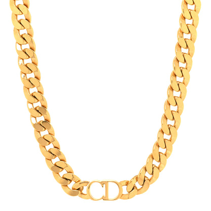 Christian Dior Metal CD Choker Necklace Gold 1 of 5