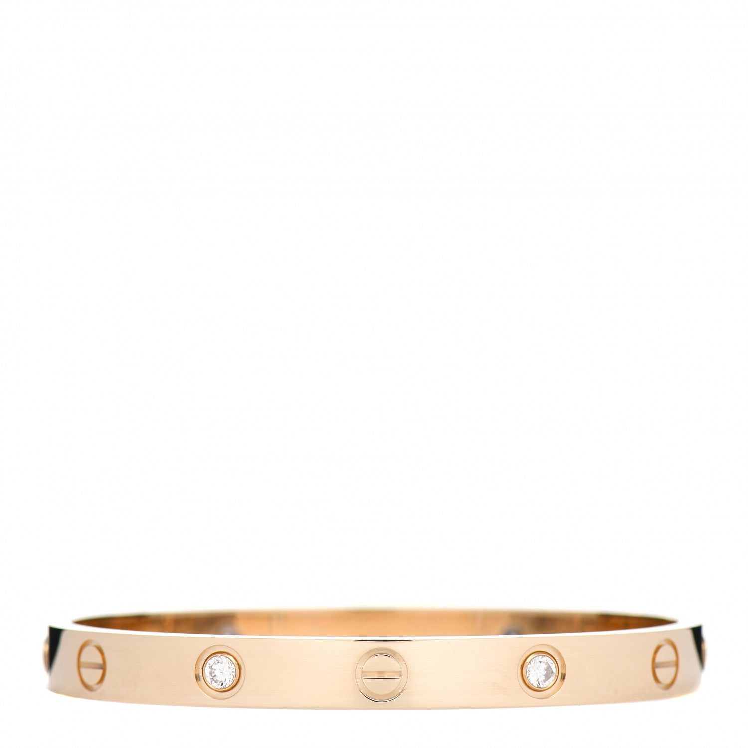Cartier 18K Yellow Gold 4 Diamond LOVE Bracelet 16 1 of 5