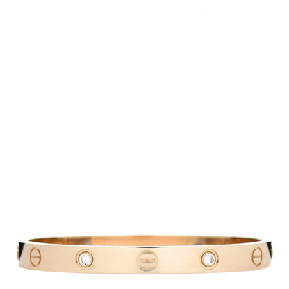 Cartier 18K Yellow Gold 4 Diamond LOVE Bracelet 16 1 of 5