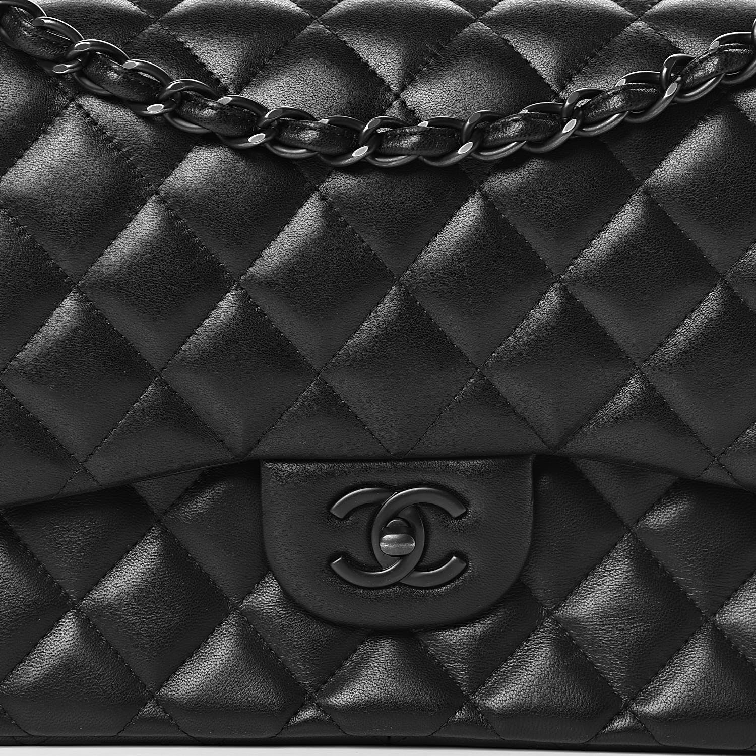 Chanel Lambskin Quilted Jumbo Double Flap So Black 26 of 26