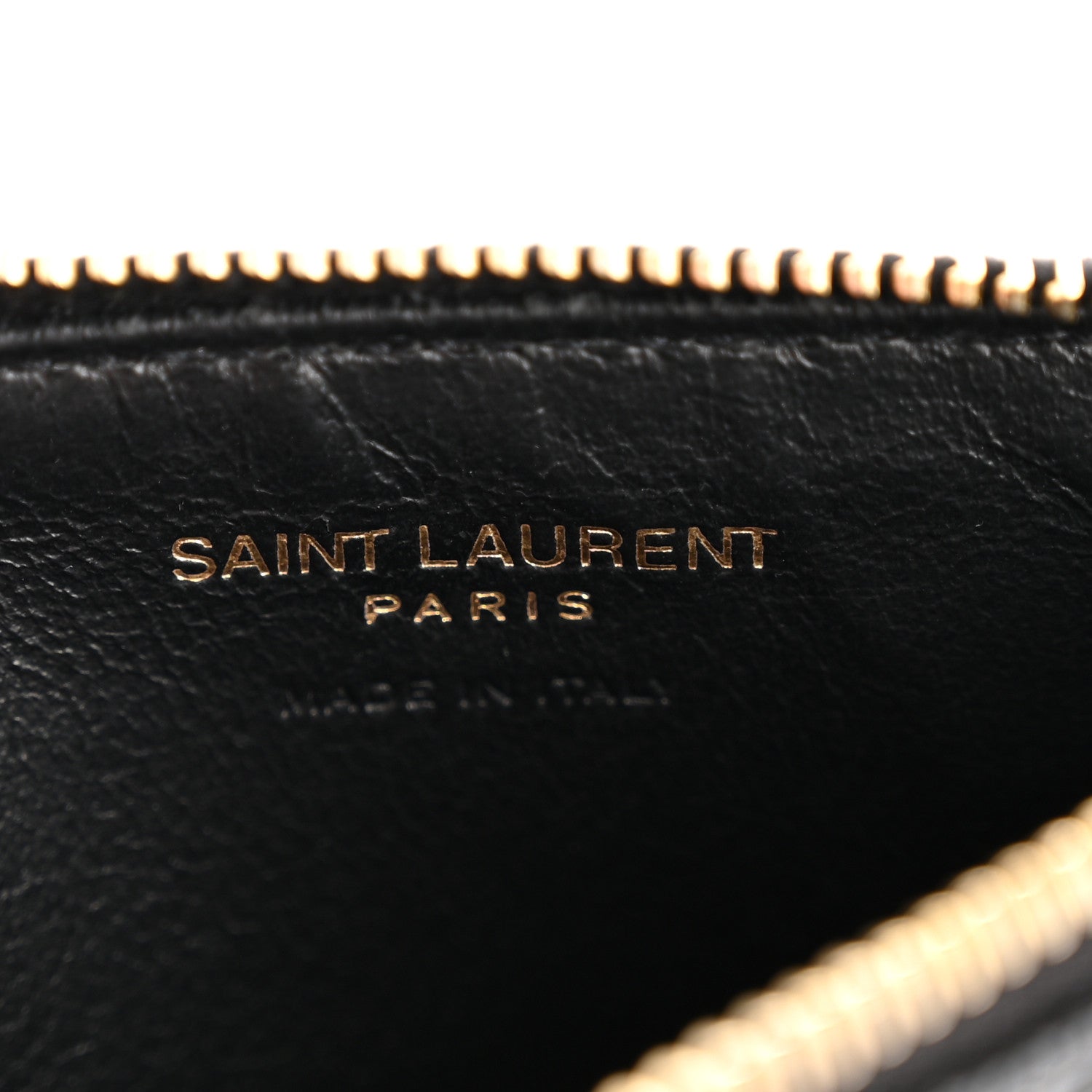 Saint Laurent Grain De Poudre Matelasse Chevron Monogram Fragments Zippered Card Case Black 6 of 8