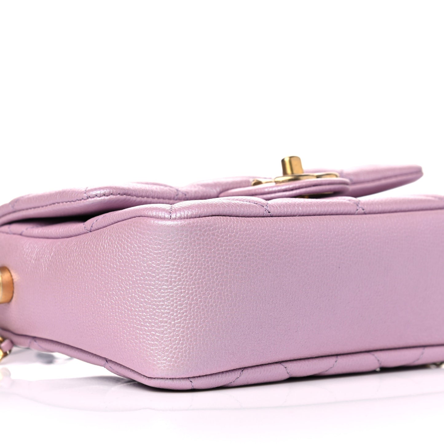 Iridescent Caviar Quilted Mini My Perfect Flap Pink