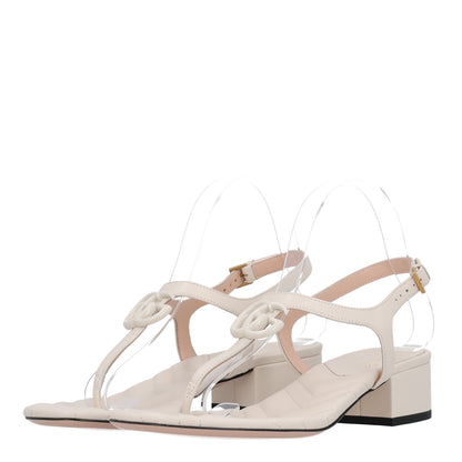 Gucci Nappa Matelasse Double G 35mm Thong Sandals 38 Mystic White 4 of 10
