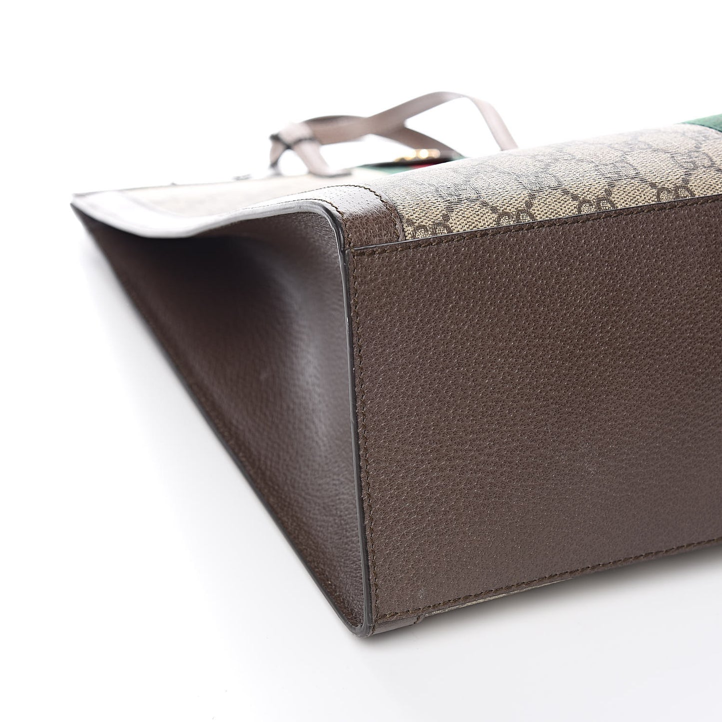 GG Supreme Monogram Web Ophidia Vertical Tote Brown