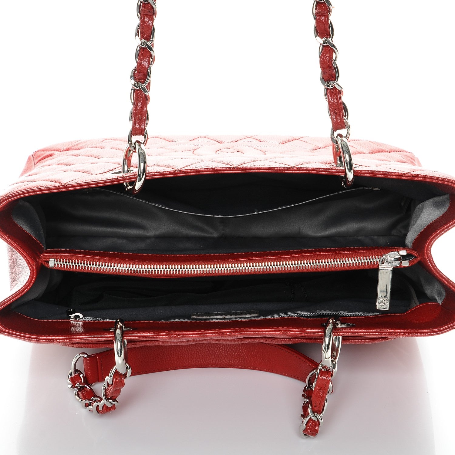 Chanel Caviar Quilted Grand Shopping Tote GST Red 5 of 7
