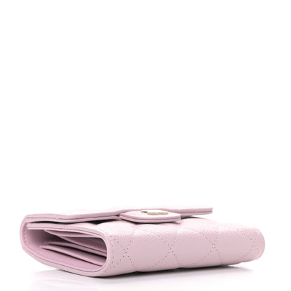 Chanel Caviar Quilted Compact Flap Wallet Light Pink 3 of 5