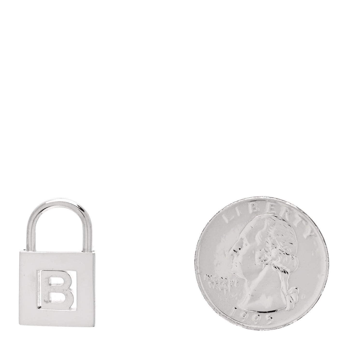 Sterling Silver Letter B Lock Charm Pendant