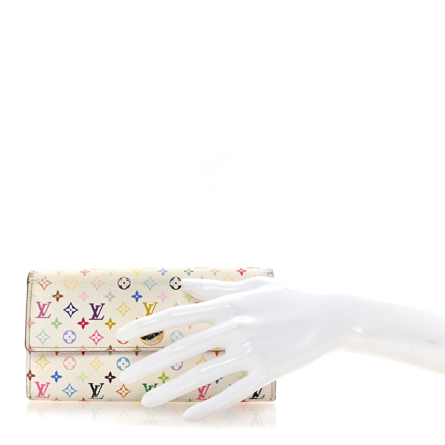 Monogram Multicolor Sarah Wallet White Litchi