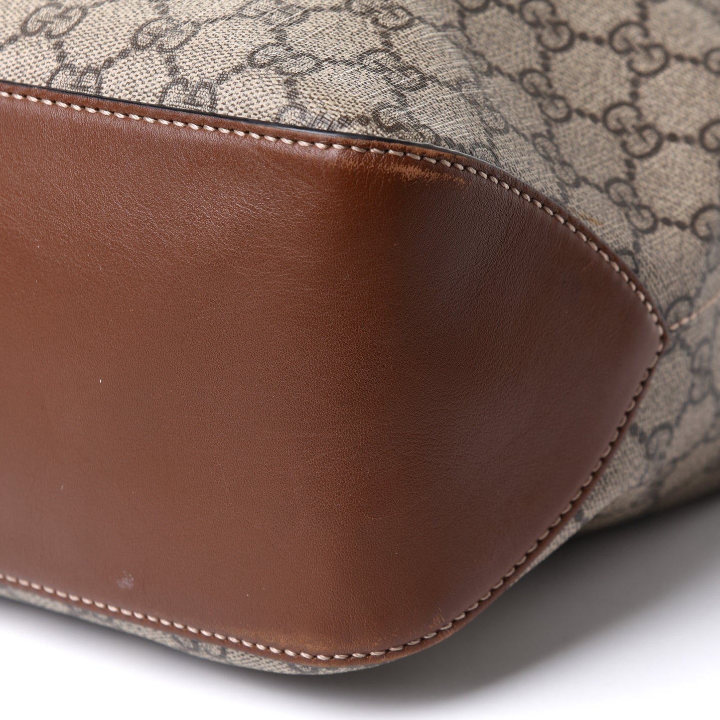 GG Supreme Monogram Large Linea A Hobo Light Brown