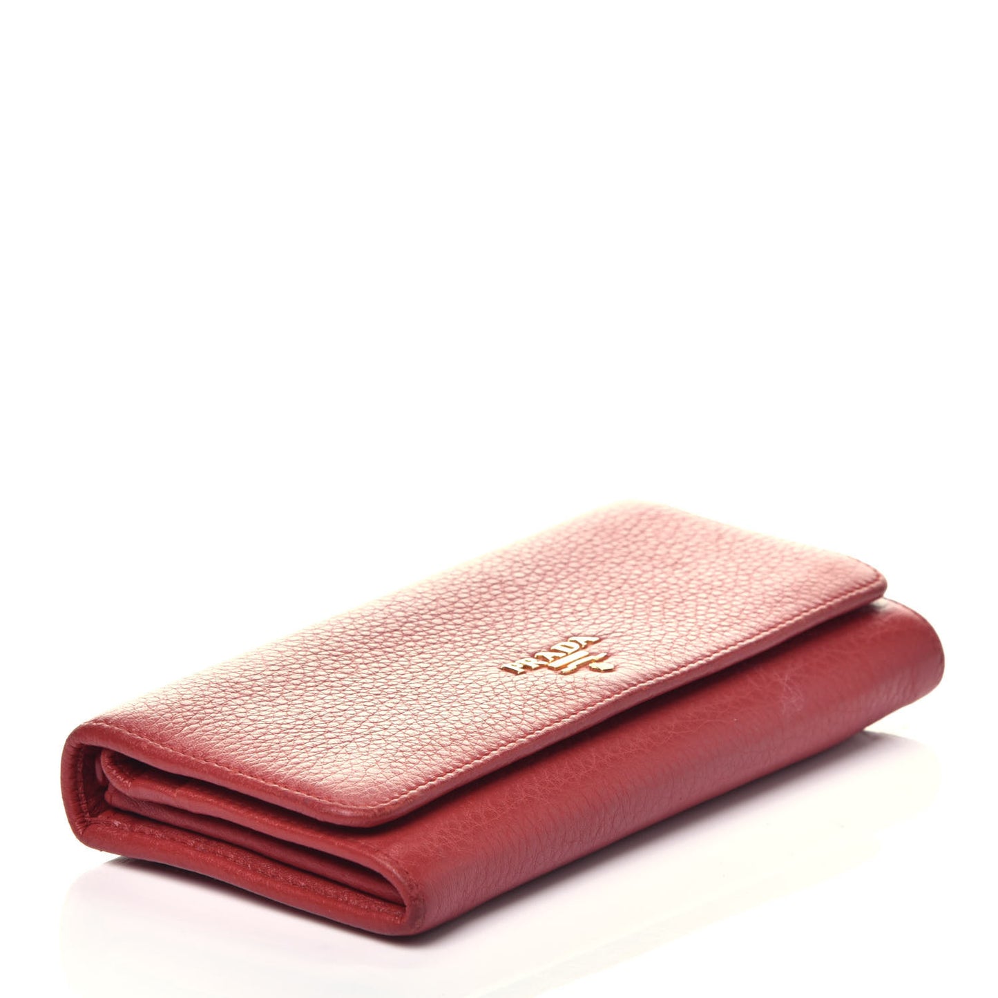 Vitello Daino Continental Flap Wallet Rosso