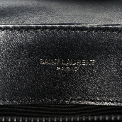 Saint Laurent Calfskin Y Quilted Monogram Monochrome Small Loulou Chain Satchel Black 6 of 11