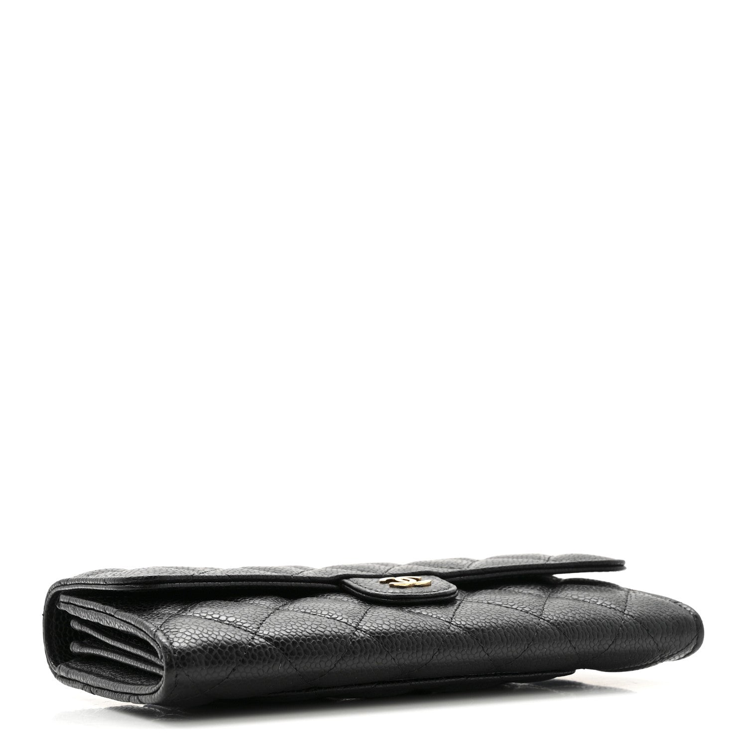 Chanel Caviar Quilted Large Gusset Flap Wallet Black 4 of 13