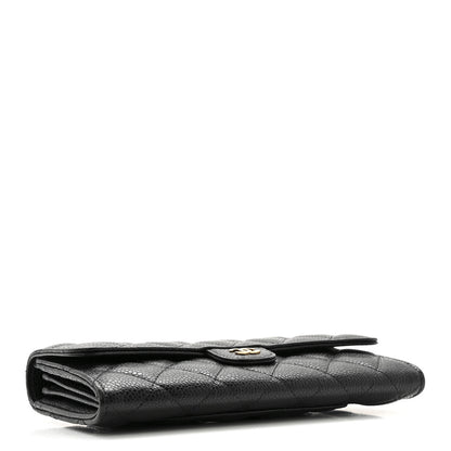 Chanel Caviar Quilted Large Gusset Flap Wallet Black 4 of 13