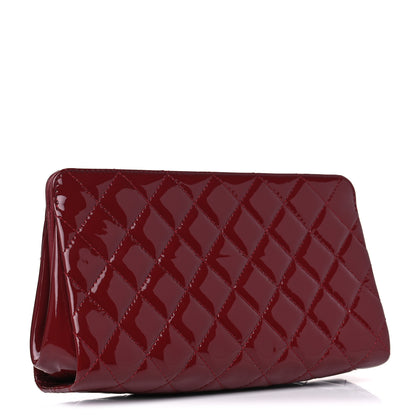 Chanel Patent CC Quilted Timeless Clutch Red 3 of 7