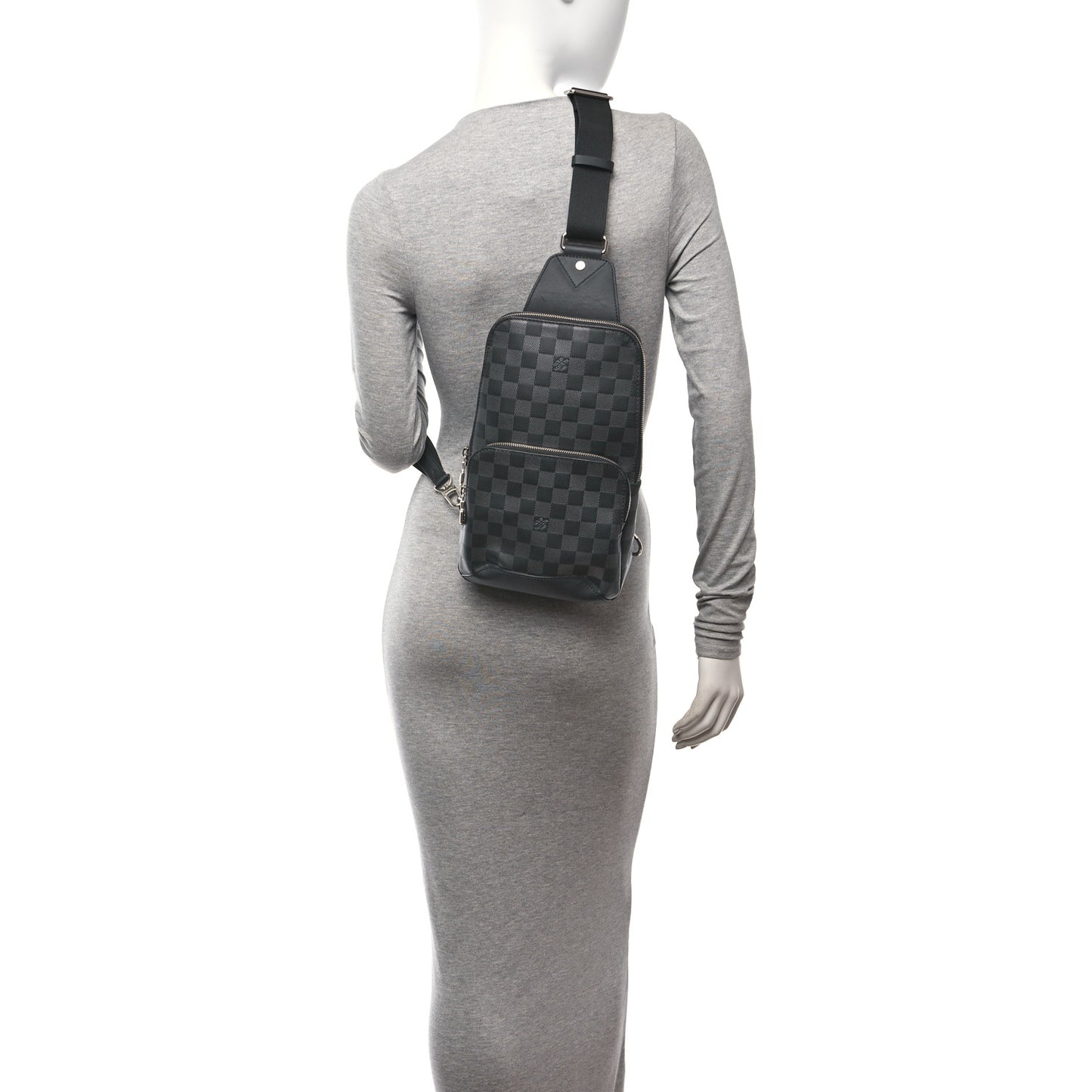 Damier Graphite Avenue Sling Bag Onyx Silver