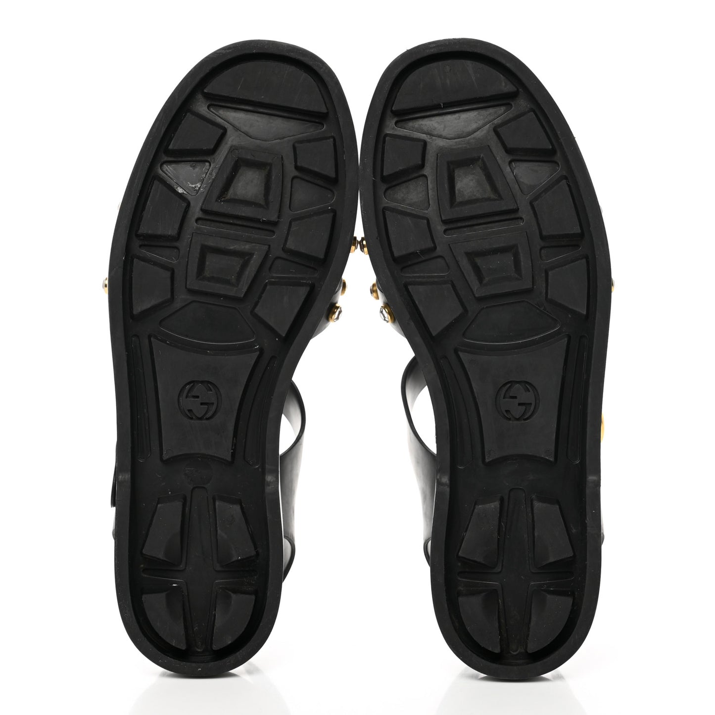 Rubber Crystal Womens Buckle Strap Sandals 37 Black
