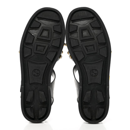 Gucci Rubber Crystal Womens Buckle Strap Sandals 37 Black 6 of 17