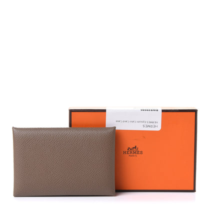 Hermes Epsom Calvi Card Case Etoupe 9 of 9